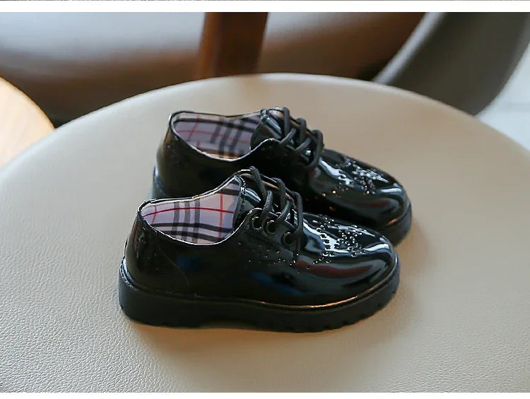 Boys Girls Fashion Leather Shoes 2025 Children New Style Oxfords Kids Flats for Baby School Party Formal Wedding Leather Shoes