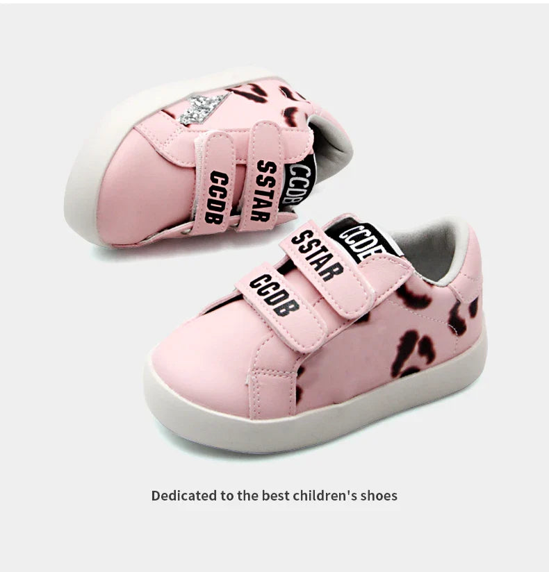 Girls Sneakers Spring Autumn Kids Fashion Brand Sport Running Chunky Trainers Baby Children Casual Glittler Star Shoes Soft Sole