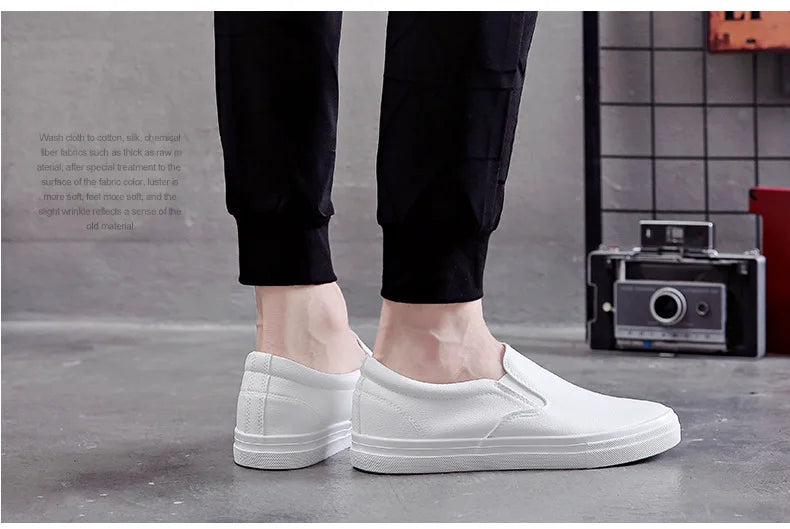 New Shoes for Men Leather Casual Shoes Spring Fashion Concise Flat Shoes 2 Colors Slip-on Loafers   (Available)
