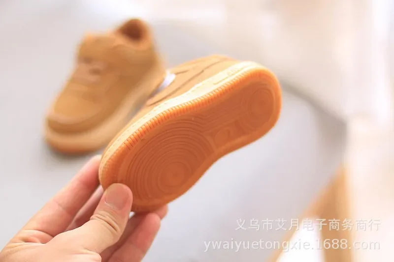 Children Sneakers Boys Girls Leather Low-Top Board Shoes Students Soft Bottom Footwear Kids Running Shoes Baby Casual Footwear