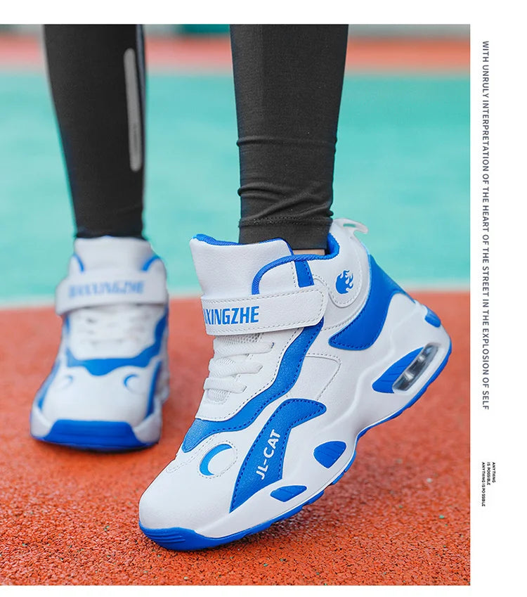 2024 Kids Basketball Shoes Boys Student Sports Shoes School Daily Outdoor Running Sneakers High Top Children Basketball Sneakers