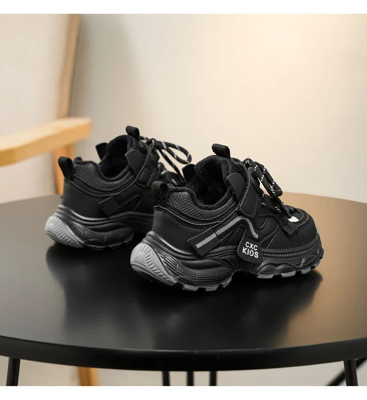 Boys Casual Shoes Non Slip Children Fashion School Walking Running Shoes Sport Kids Leather Sneakers Four Season Size 27-37