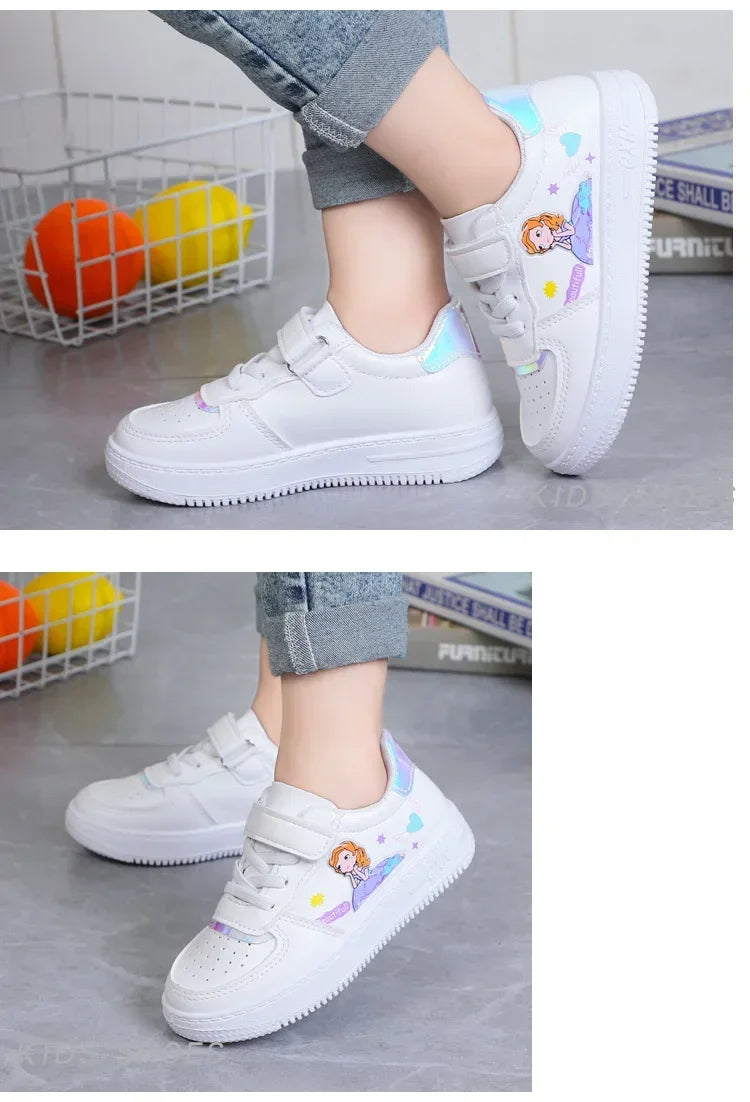 Kids Sneakers Four Seasons Girls Fashion Sports Running Shoes Non-slip Children's Flat Shoes Casual Breathable Outdoor Sneaker