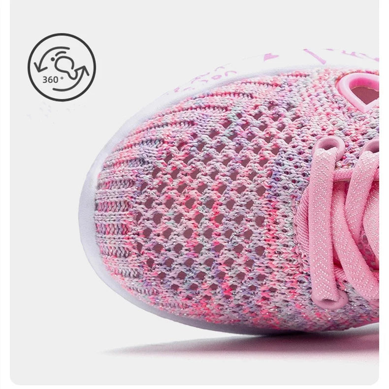 2025 Girls Casual Shoes Children Light Mesh Sneakers Kids Summer Autumn Tenis Cute Sport Cartoon Running Sock Footwear Female