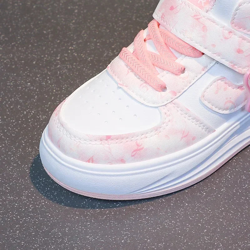 2025 Children's SneakersGirls Casual Shoes Student Shoes Anti-slip Teen Sport Pink Blue Shoes Size 26-37