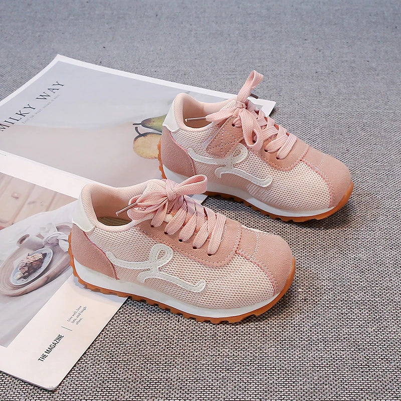 Children's Sneakers 3-18 Years Old Four Seasons Yellow Breathable Boys Girls Casual Shoes Gray Soft Non-slip Kids Running Shoes