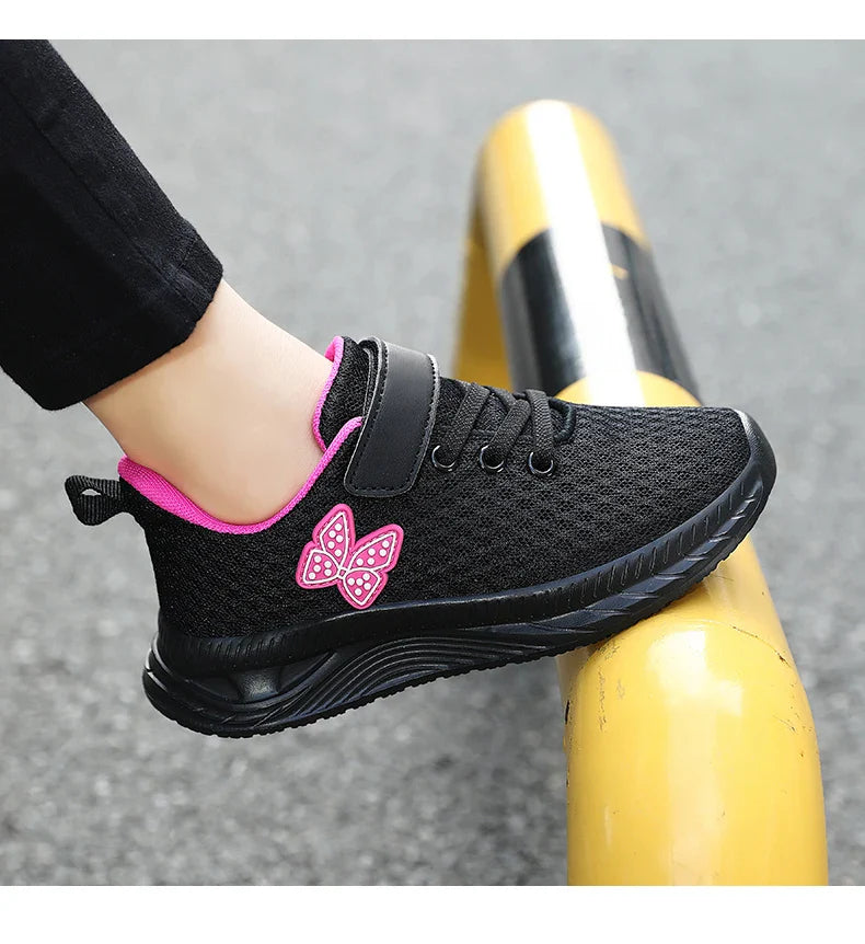 Girls' Breathable Mesh Sneakers with Bowknot Anti - Slip Casual Running Shoes for Kids Summer Sale Children's Sports Shoes