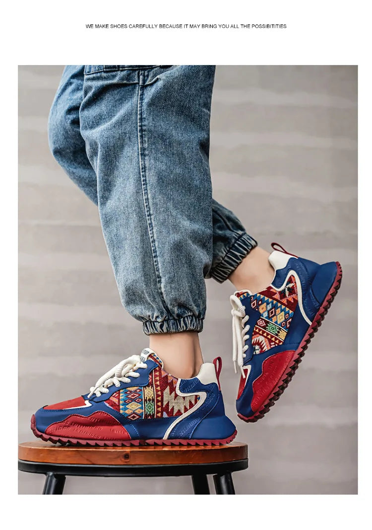 New Men's Sneakers Fashion Skateboard Shoes Outdoor Casual Running Shoes for Men Lace-up Platform Tenis Shoes Zapatillas Hombre