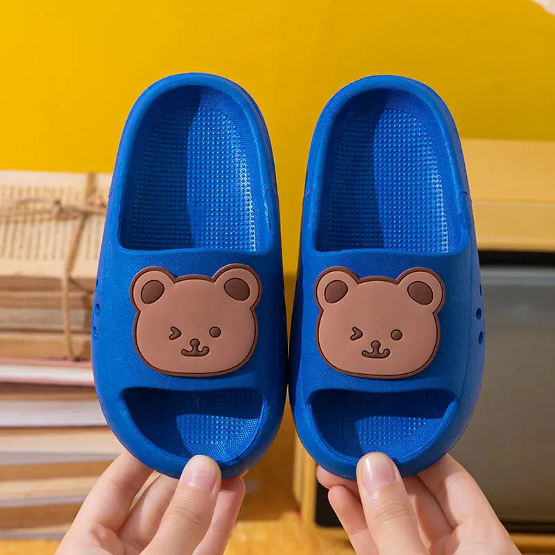 Children's Slippers Cute Cartoon Men and Girls Baby Bean Shoes Children Non-slip Slippers Parent-Child Sandals Slippers Summer