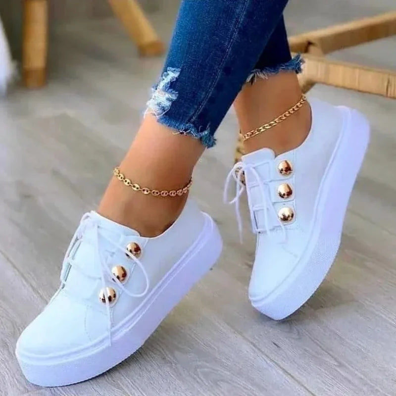 Women Casual Sneakers Woman Fashion Spring Leather PU Sneakers Female Platform Vulcanize Shoes Zapatillas De Mujer
