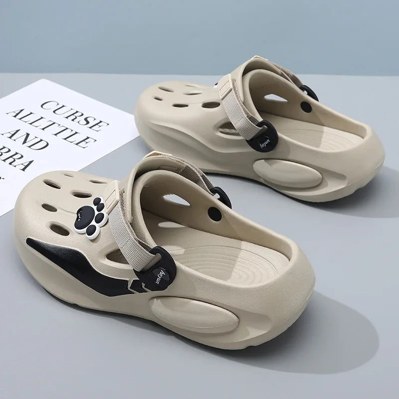 New Summer Men's Barefoot Sandals Soft Sole Comfortable Breathable Non Slip Tulip Slippers Thick Sole Casual Walking Beach Shoes