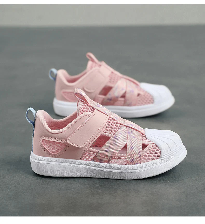 Fashion Children Soft Casual Shoes Girls Light Chunky Air Mesh Sneakers Kid Summer 4 5 6 7 8 Princess Net Sport Footwear Korean