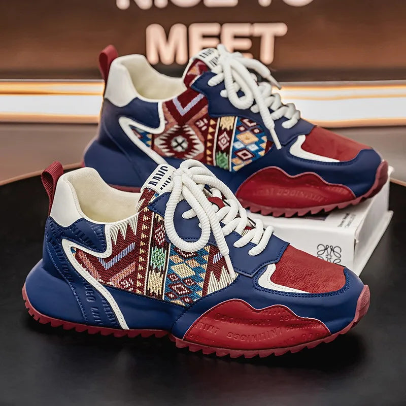 New Men's Sneakers Fashion Skateboard Shoes Outdoor Casual Running Shoes for Men Lace-up Platform Tenis Shoes Zapatillas Hombre