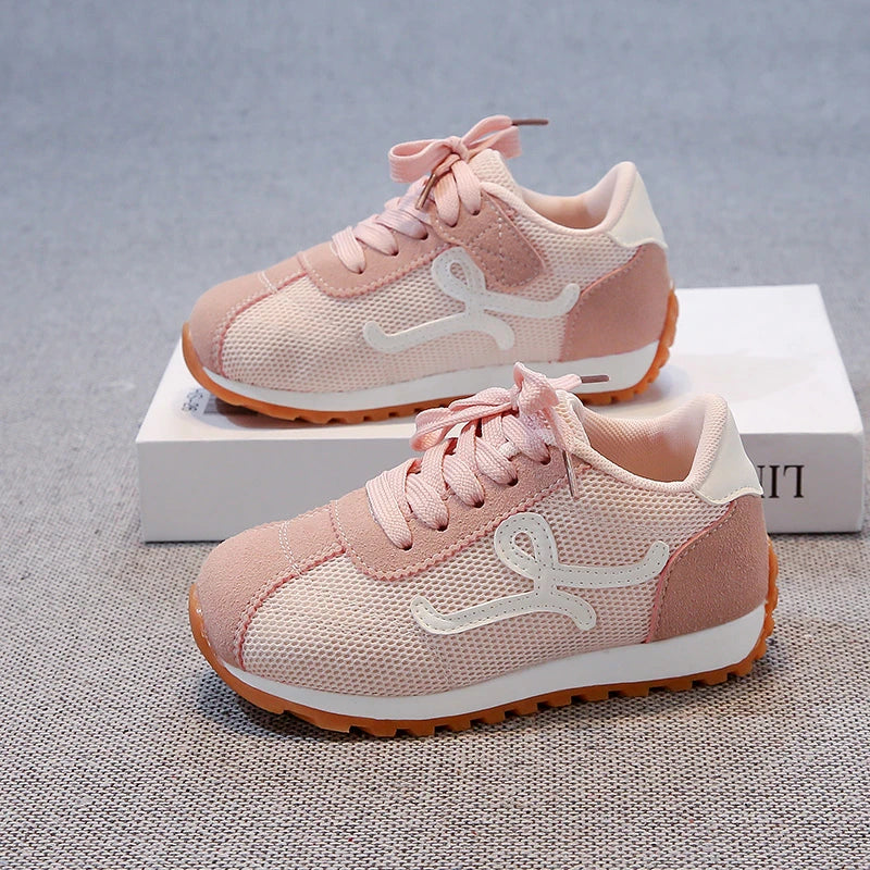 Children's Sneakers 3-18 Years Old Four Seasons Yellow Breathable Boys Girls Casual Shoes Gray Soft Non-slip Kids Running Shoes