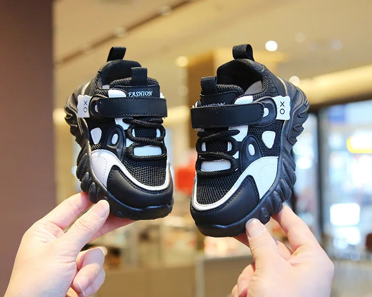 2025 New Spring Autumn Boys White Shoes Girls Breathable Mesh Casual Soft Sole Sneakers Kids Running Shoes Children Sports Shoes