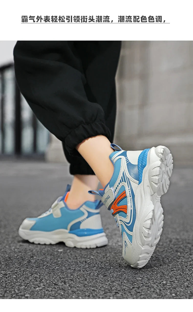 Kids Sneakers Casual Sports Shoes for Children 2025 New Design PU Leather Sneakers Boys Fashion Printed Running Shoes Trainers