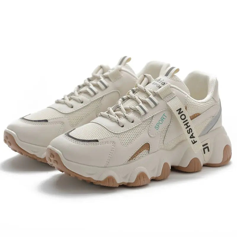 Zapatillas Mujer Sneakers Trendy Mesh Platform Sneakers Leather Shoes Breathable Socofy Casual Sports Shoes Women Flats2024