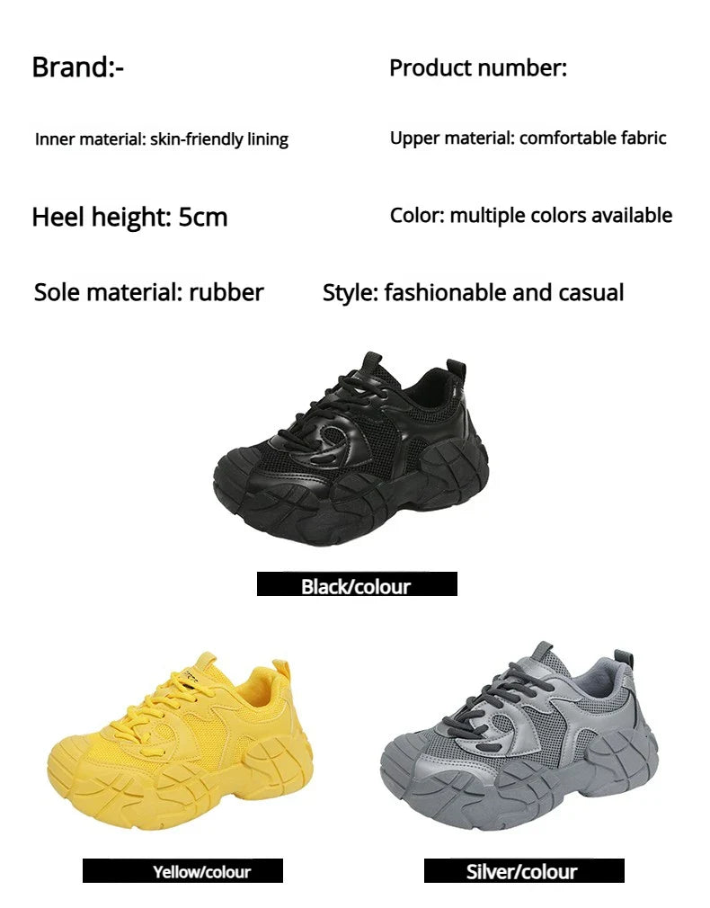 Women Platform Sneakers Lace Up Running Sports Shoes Soft Breathable Tennis Sneakers Casual Outdoor Comfortable Shoes For Female