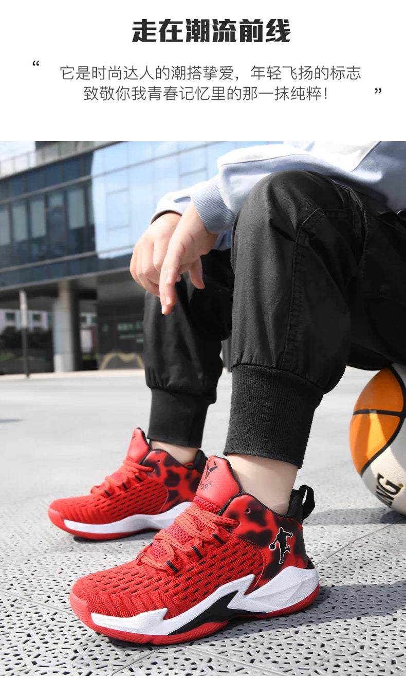 Boys Brand Mesh Basketball Shoes 8 Kids Sneakers Thick Sole Non-slip Children Sports Shoes Child Boy Basket Trainer Shoes Girls