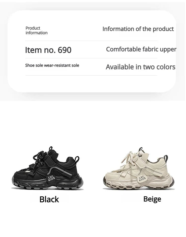 Boys Casual Shoes Non Slip Children Fashion School Walking Running Shoes Sport Kids Leather Sneakers Four Season Size 27-37
