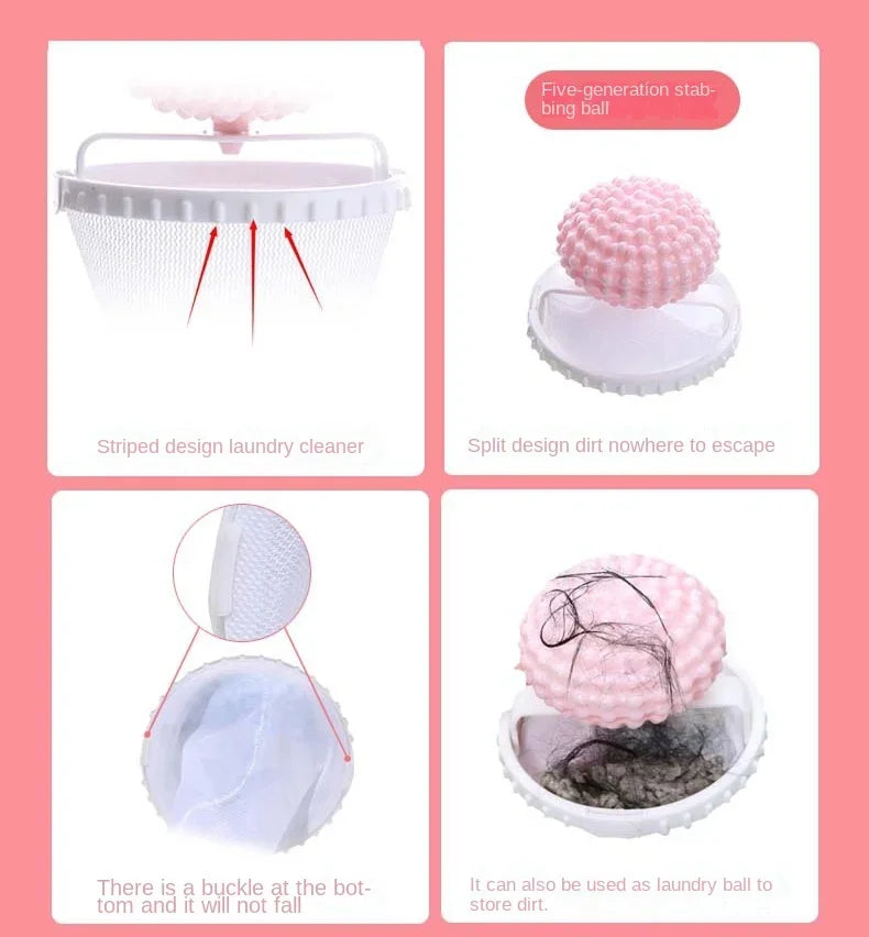 2-in-1 laundry ball hair removal machine, floating velvet filter bag, reusable laundry ball, clothes and hair cleaning tool