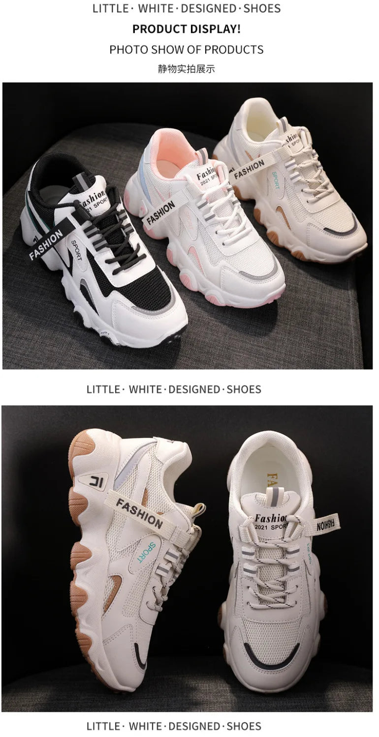 Zapatillas Mujer Sneakers Trendy Mesh Platform Sneakers Leather Shoes Breathable Socofy Casual Sports Shoes Women Flats2024