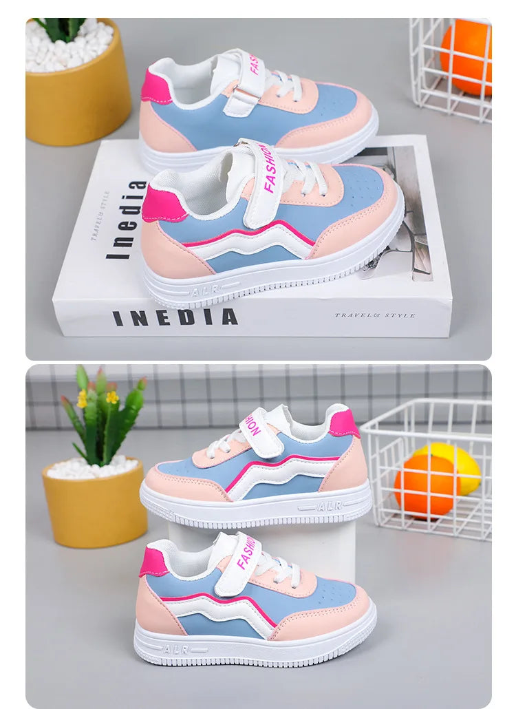 Girl's Fashion Non-slip Sneakers Purple New Casual Shoes Students Running Shoes Kids Children Girls Breathable Outdoor Shoes