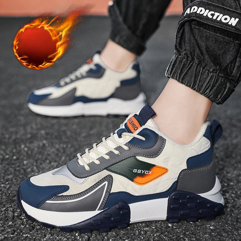 2025 New Sneakers Shoes for Men Luxury Platform Male Sneakers High Quality Casual Running Shoes Winter Plus Size Cotton Shoes