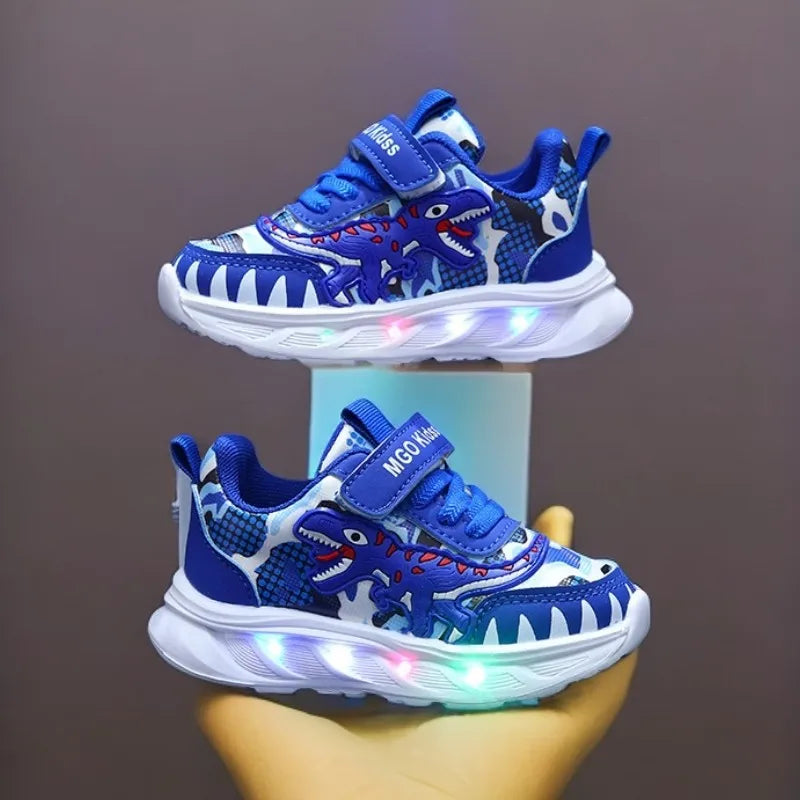 New Cartoon Boys Shoes Led Lighted Fashion Casual Sneakers Luminous Infant Tennis Toddler Sport Lighted Baby Casual Shoes