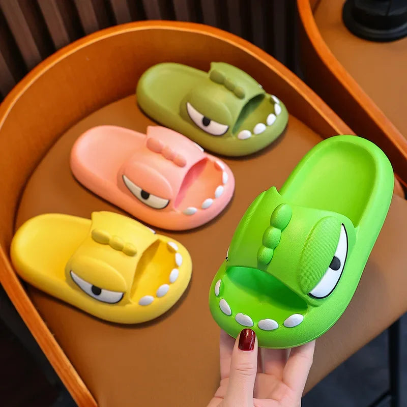 New Children's Slippers Boys Girls Baby Summer Sandal Dinosaur Cartoon Home Indoor Bath Beach Shoes Kids Soft Slip-on Slippers