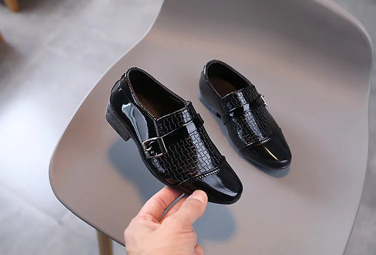 Boys Leather Shoes Kids Formal Shoes For Party Performance Pointed Toes Children Black School Shoes Spring Fashion Soft