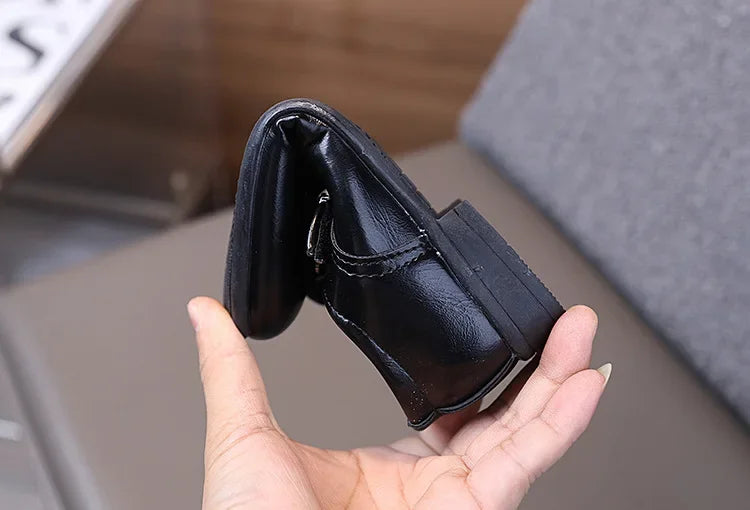 New Boy School Leather Shoes Pointed-toe Kids Formal Uniform Performance Loafers Fashion Versatile Children's Causal Low-heels