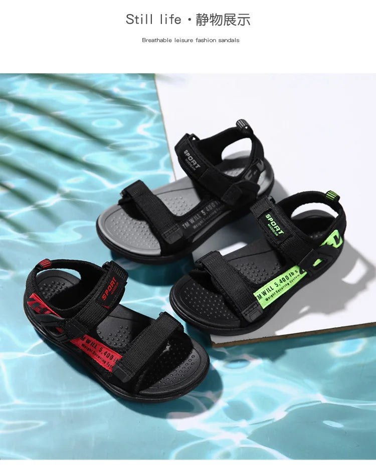 2024 Summer Kids Sandals Breathable Boys Sandals Soft Comfortable Children's Shoes Outdoor Beach Girls Lightweight Slippers