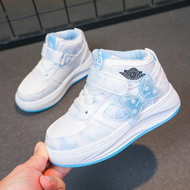 2025 Children's SneakersGirls Casual Shoes Student Shoes Anti-slip Teen Sport Pink Blue Shoes Size 26-37