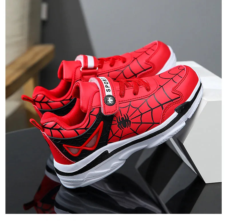 Kids Shoes Boys Sneakers Red PU Leather Children Sneakers New Fashion Casual Fashion Sports Outdoor Running Tennis Shoes for Boy