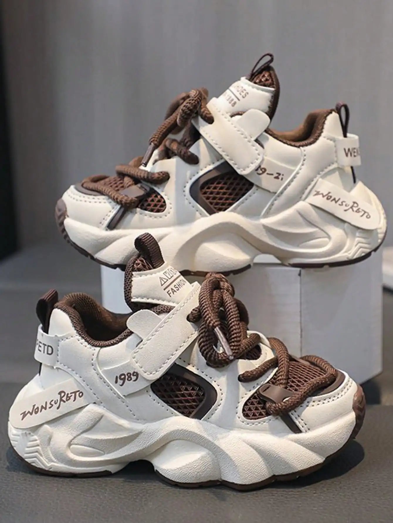 Casual Dad-Style Lace-Up Sneakers, Boys and Girls - Breathable and Comfortable Walking Shoes for Autumn and Spring