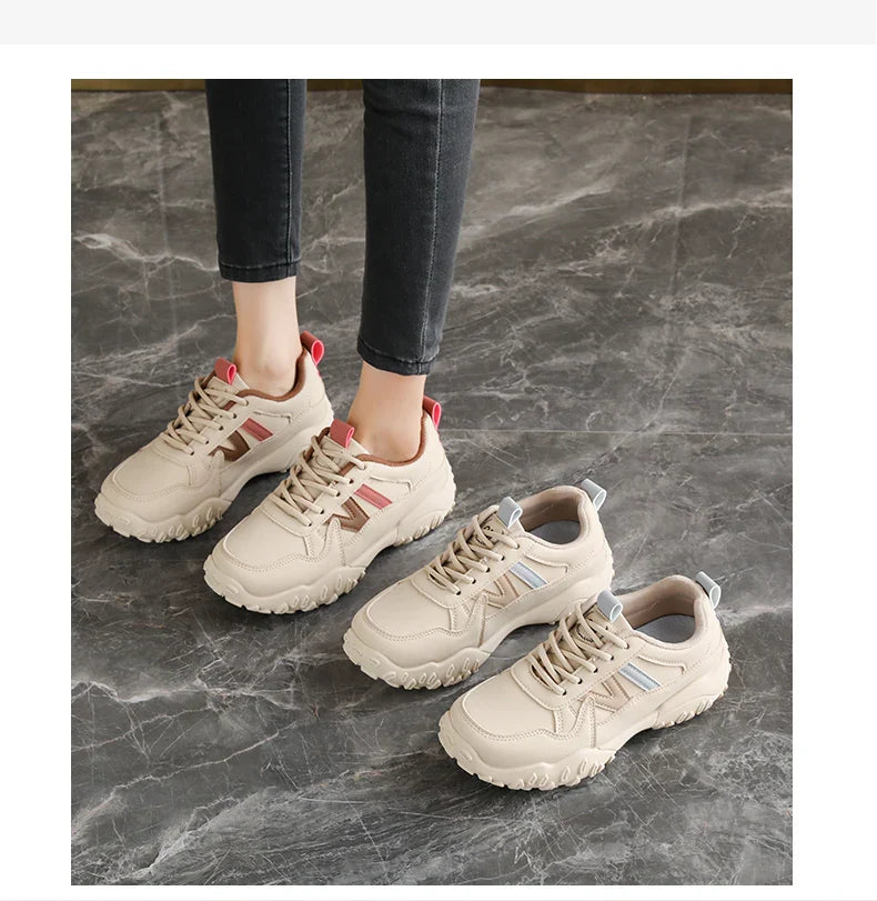 Low-top casual sneakers for women, versatile sports shoes, chunky dad shoes, slip-resistant and durable fashion shoes, KT299-1