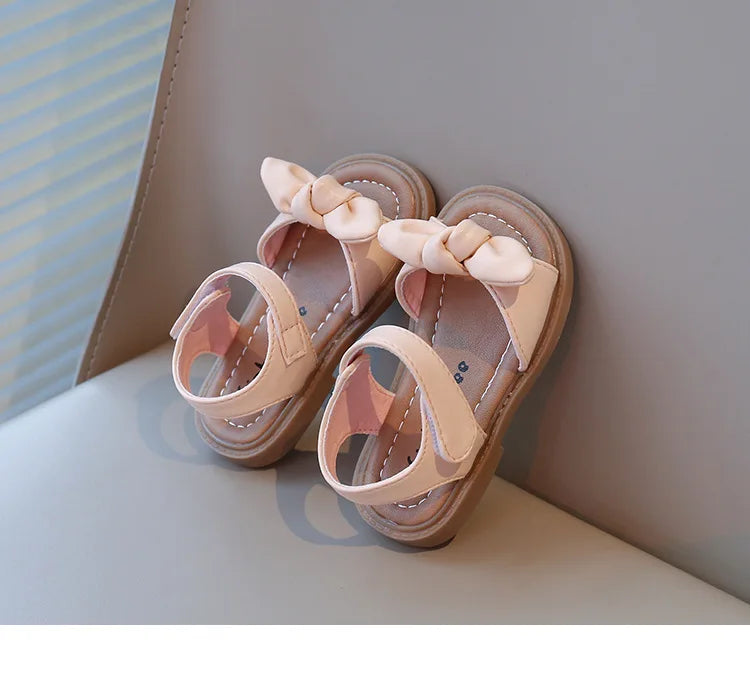 Girls Princess Sandals with Bow-knot Fashion Classic Baby Kids Beach Shoes Children Summer Sandals Simple Size 21-30 Hot Sale