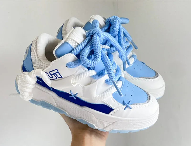 Trendy Women's Men Chunky Sneakers Versatile Casual Thick Soled Board Shoes Female Little White Shoes Walking Shoe Hombre Mujer