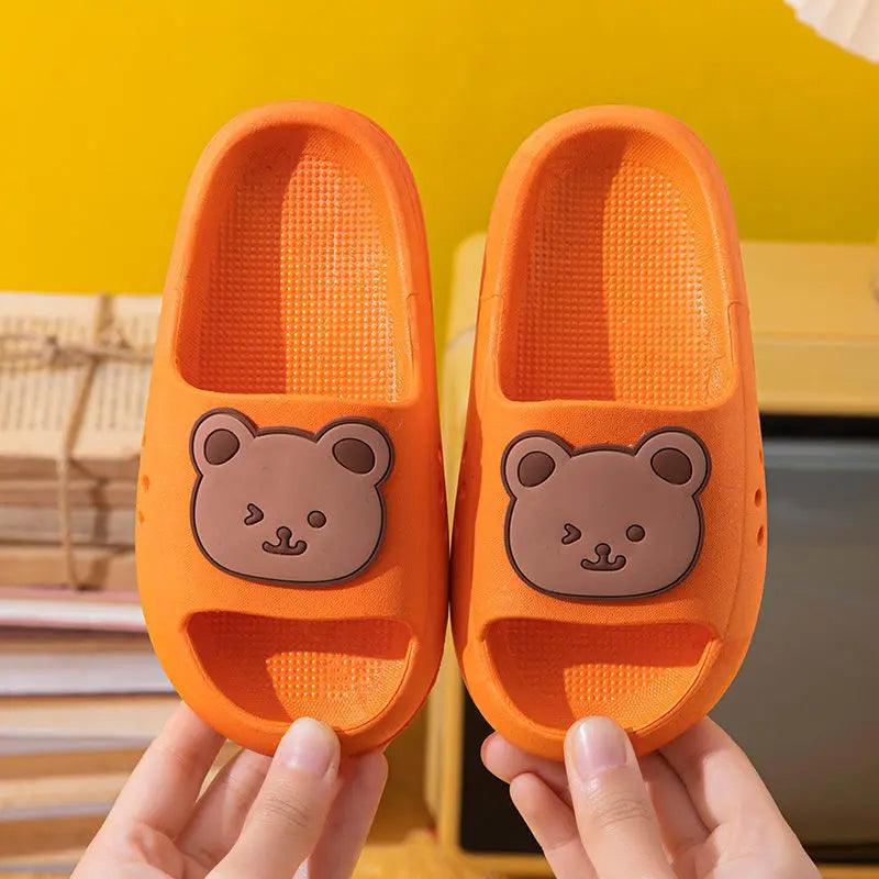 Children's Slippers Cute Cartoon Men and Girls Baby Bean Shoes Children Non-slip Slippers Parent-Child Sandals Slippers Summer