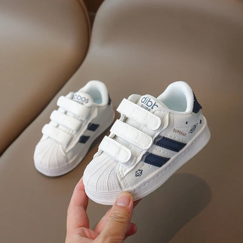 Children's Sneakers Kids Fashion Design White Non-slip Casual Shoes for Boys Girls Hook Breathable Sneakers Toddler Outdoor Shoe