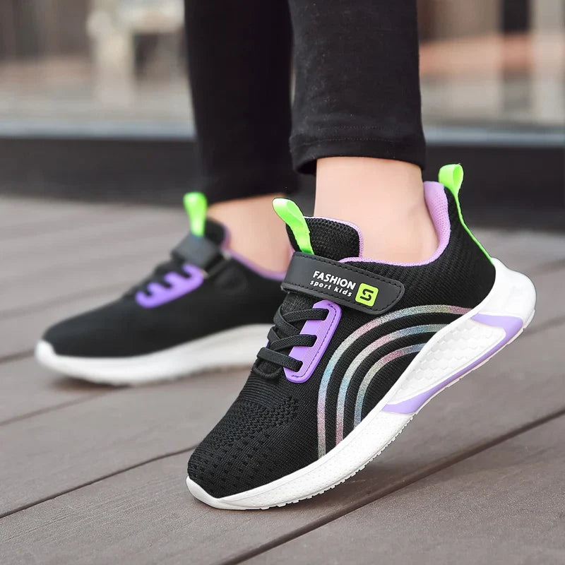 Girls Running Shoes Child White Mesh Sneakers Student Kids Summer Female Fashion Children Autumn Colorful Sport Shoes Light