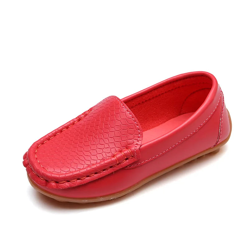 Kids Casual Shoes Flat Candy Colors Unisex Boys Girls Soft Loafers Slip-on PU Leather Shoes For Children Size 21-38 Moccasin Hot