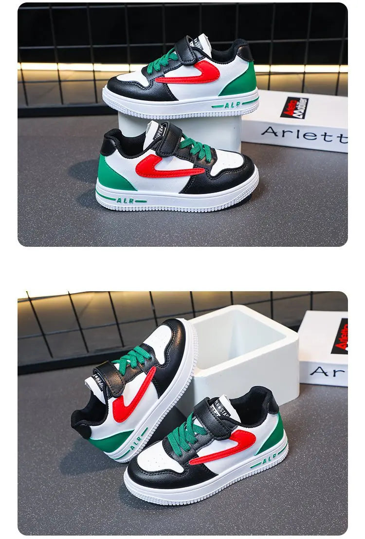 Boys' Single Shoes 2025 Spring Autumn New Breathable Color Block Board Shoes for Kids Sports Casual Sneakers