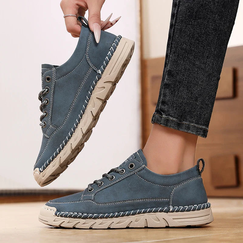 Platform Loafers 2025 New High Quality Men's Sports Shoes Leather Casual Shoes Autumn Breathable Men's Shoe Women's Flat Shoes