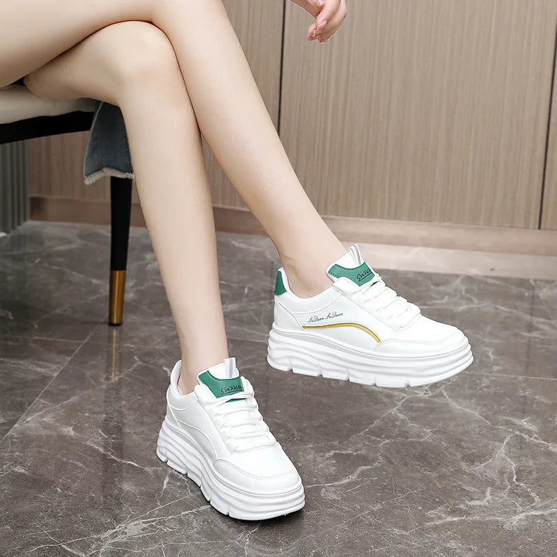 Women's Sneakers Spring Trend Lace-up Platform Casual Shoes Student Small White Shoe Old Dad Style Soft Sole Flat Shoe Versatile