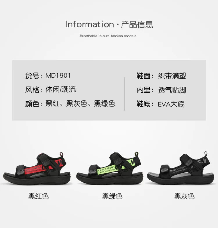 2024 Summer Kids Sandals Breathable Boys Sandals Soft Comfortable Children's Shoes Outdoor Beach Girls Lightweight Slippers