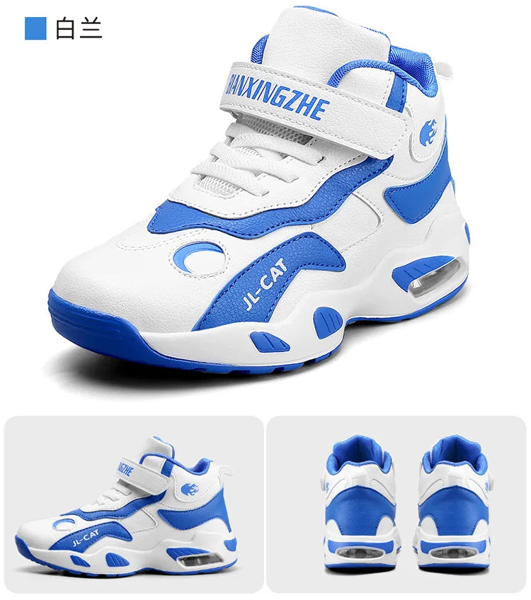 2024 Kids Basketball Shoes Boys Student Sports Shoes School Daily Outdoor Running Sneakers High Top Children Basketball Sneakers