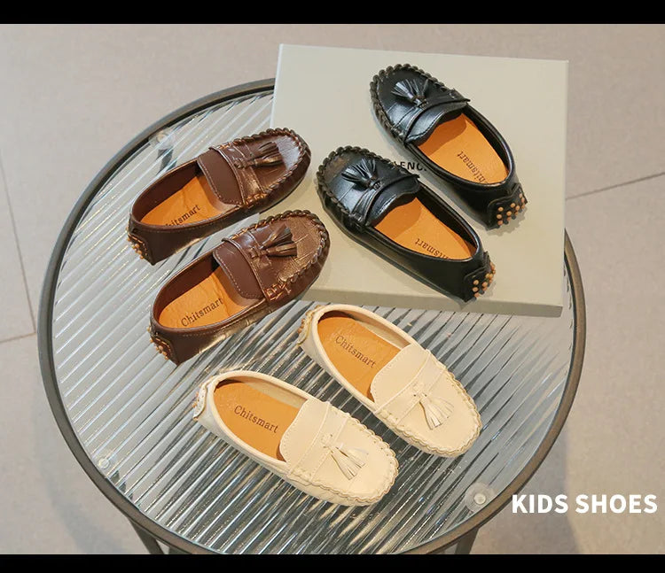 Kids Shoes Boys Girls Slip on Casual Shoes Children Shallow Soft Sole Leather Shoe Toddler Light Flat Loafers Zapatos Niño 여아구두