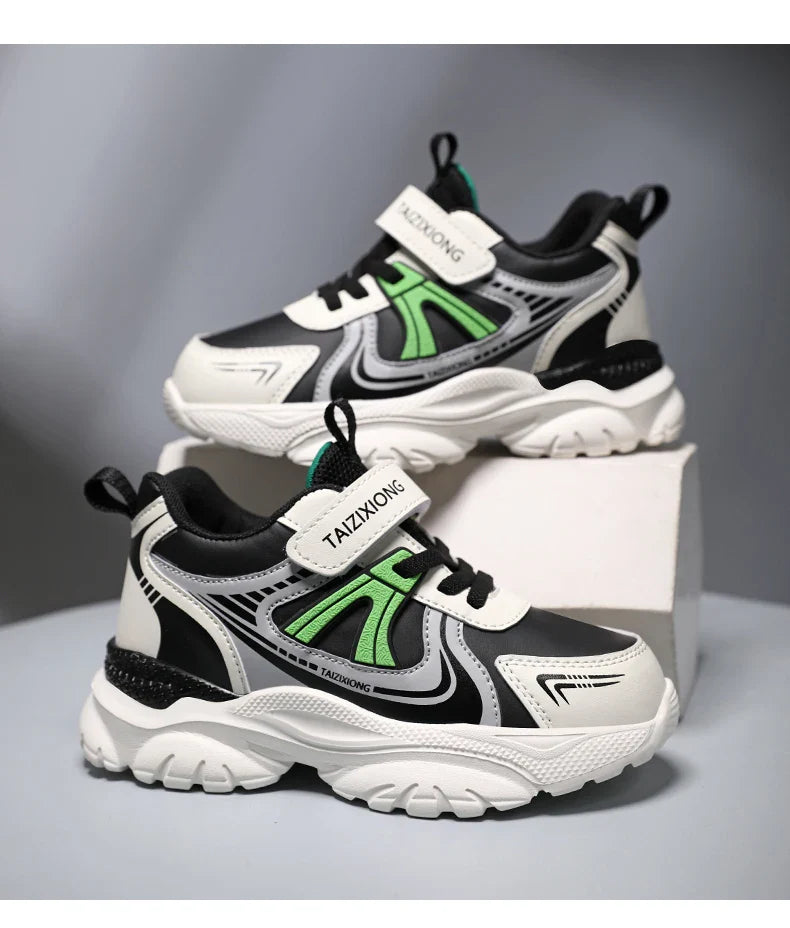 Kids Sneakers Casual Sports Shoes for Children 2025 New Design PU Leather Sneakers Boys Fashion Printed Running Shoes Trainers